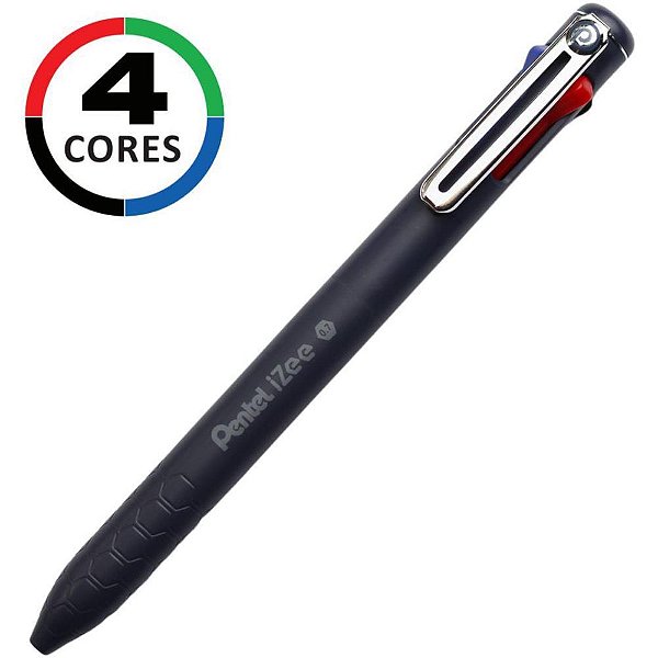 Caneta Esferográfica Izee 4 Cores 0.7MM Azul Caixa com 12