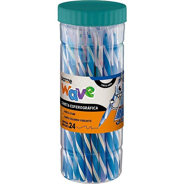 Caneta Esferográfica Bazze Wave 1.0MM Azul POTE-24