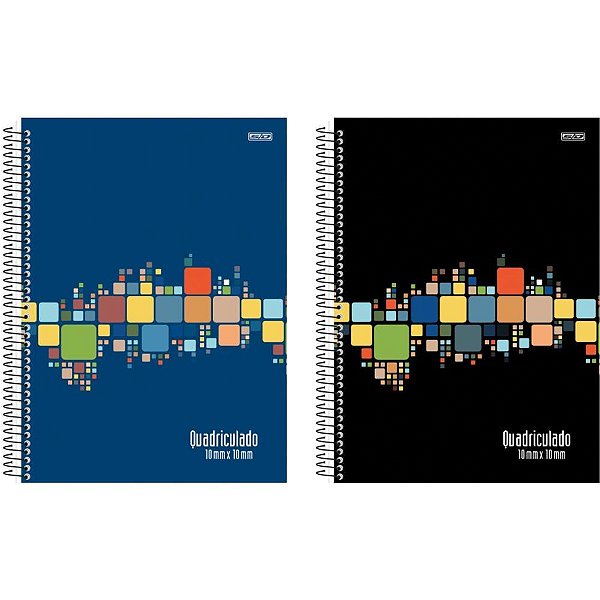Caderno Quadriculado Universitário 10MM X 10MM Espiral Capa Dura 80 Folhas – Pacote com 4 Unidades