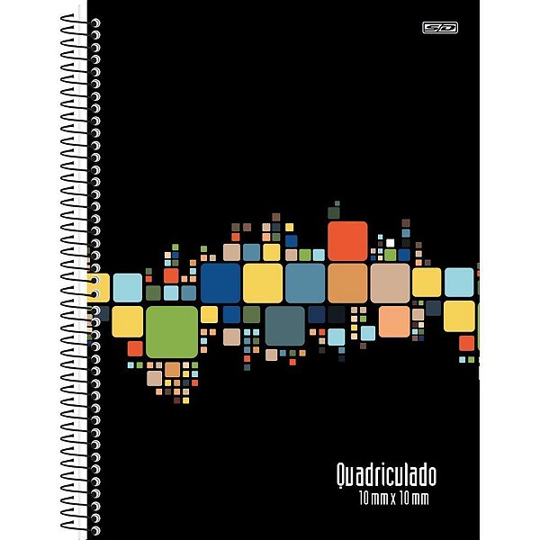 Caderno Quadriculado Universitário 10MM X 10MM Espiral Capa Dura 80 Folhas – Pacote com 4 Unidades