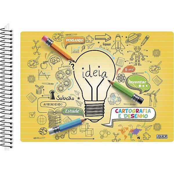 Caderno Desenho Universitário Duplex Espiral 48 Folhas - Pacote com 10