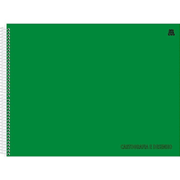 Caderno de Desenho Universitário Capa Dura Verde 60 Folhas - Pacote com 05 Unidades