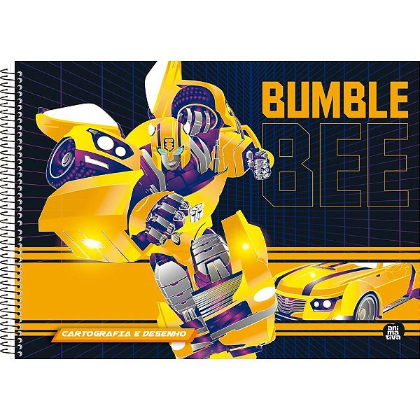 Caderno de Desenho Universitário Capa Dura Transformers 60 Folhas Pacote com 5