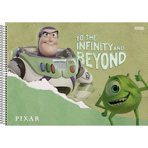 Caderno de Desenho Capa Dura Pixar 60 Folhas Pacote com 5