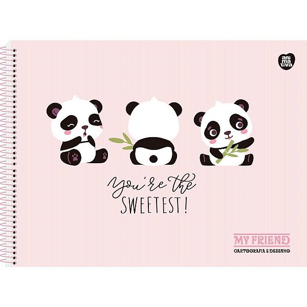 Caderno Desenho Universitário Capa Dura MY Friend 60 Folhas PCT com 05