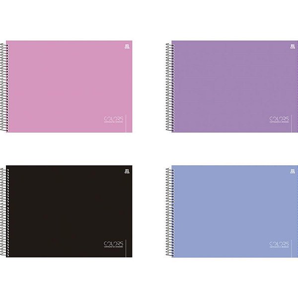 Caderno Desenho UNIV Capa Dura Colors Preto 60F PCT com 05