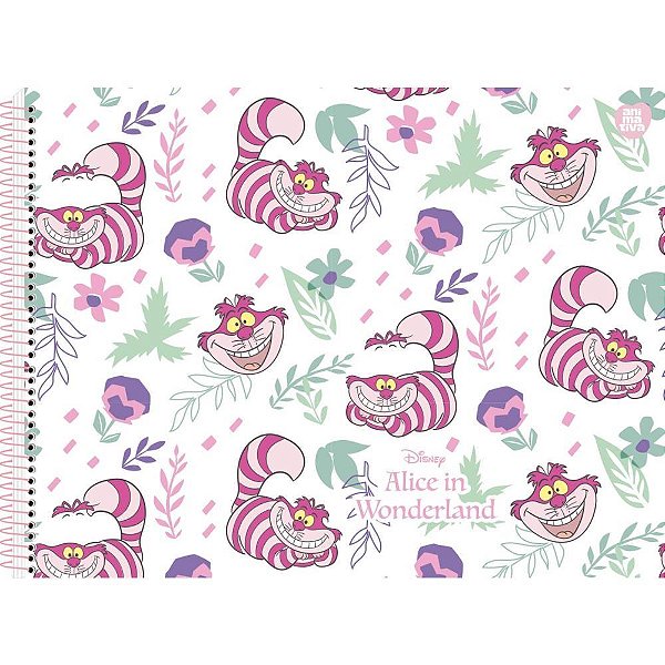 Caderno de Desenho Capa Dura Alice IN Wonderland 60 Folhas Pacote com 5