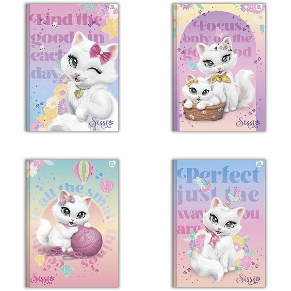 Caderno Brochurão Capa Dura Sissi com Glitter Reserva 48 Folhas – Pacote com 10 Unidades