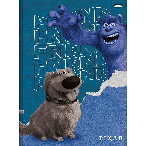 Caderno Brochurão Capa Dura Pixar 80 Folhas - Pacote com 05 Unidades