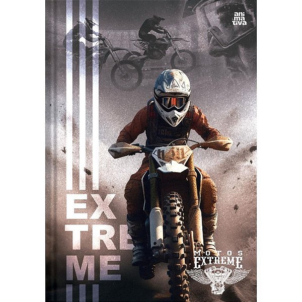 Caderno Brochurão Capa Dura Motos EXTREME 48 Folhas - Pacote com 10 Unidades