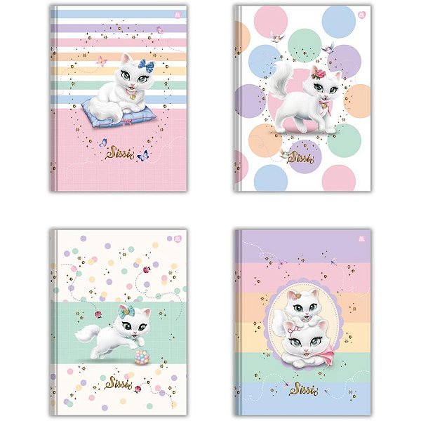 Caderno Brochura 1/4 Capa Dura Sissi - 48 Folhas (pacote com 10)