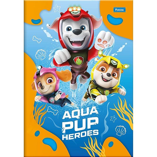 Caderno Brochura 1/4 Capa Dura Patrulha Canina 48 Folhas Pacote com 10