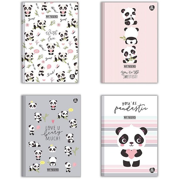 Caderno Brochura 1/4 Capa Dura MY Friend 80 Folhas Pacote com 5