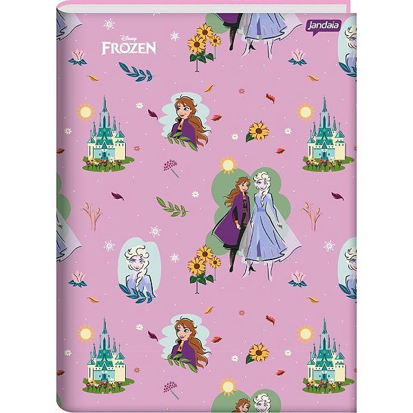 Caderno Brochura 1/4 Capa Dura Frozen 80 Folhas Pacote com 5
