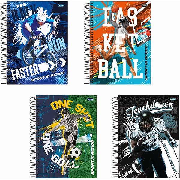 Caderno 15X1 Capa Dura SPORT 240 Folhas - Pacote com 2