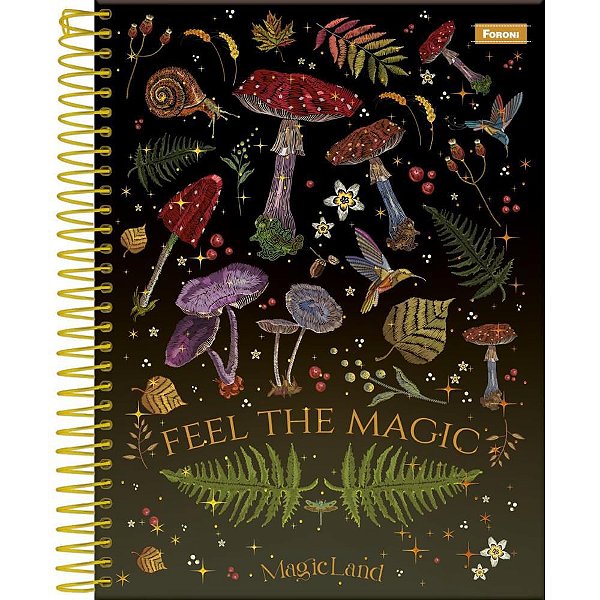 Caderno 10X1 Cp.dura Colegial Magic LAND 160FLS. PCT.C/04