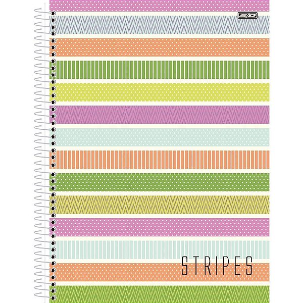 Caderno Universitário 10X1 Capa Dura Stripes 160 Folhas Pacote com 4