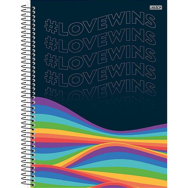 Caderno 10X1 Capa Dura Love WINS 160 Folhas - Pacote com 4 Unidades