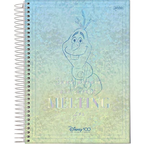 Caderno 10X1 Capa Dura Disney 100TH 160 Folhas - Jandaia (pacote com 4 Unidades)