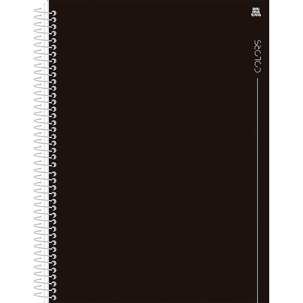 Caderno Universitário 10X1 Capa Dura Colors Preto 160 Folhas - Pacote com 4 Unidades