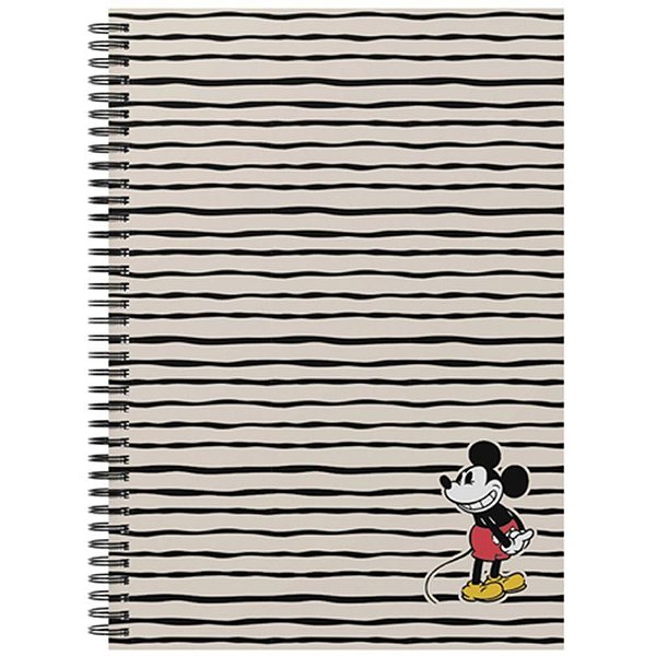 Caderno 01X1 Capa Dura Colegial Mickey 80 Folhas Espiral 24,5X18,5CM