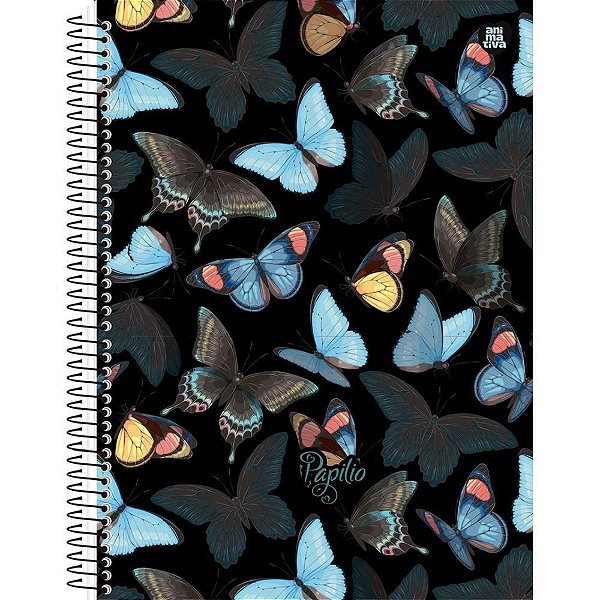 Caderno 01X1 Capa Dura Papilio Holográfico 80 Folhas - Pacote com 4