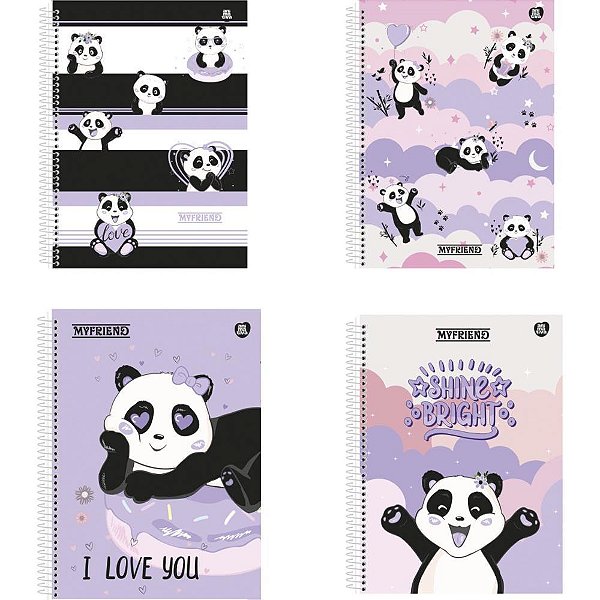 Caderno Universitário 01X1 Capa Dura MY Friend - 80 Folhas - Pacote com 4