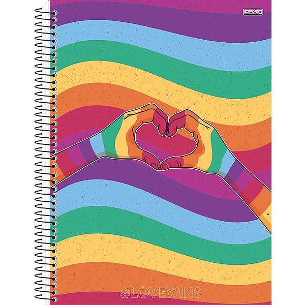 Caderno 01X1 Capa Dura Love WINS 80 Folhas Pacote com 04