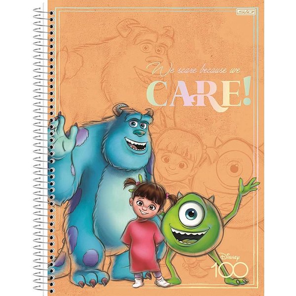 Caderno Universitário 1X1 Capa Dura Disney 100 ANOS - 80 Folhas, Pacote com 4
