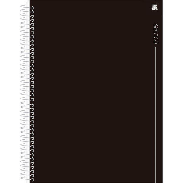 Caderno 1X1 Capa Dura Colors Preto 80 Folhas Pacote com 4