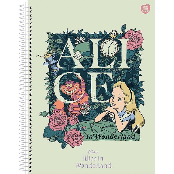 Caderno 01X1 Capa Dura Alice IN Wonderland 80 Folhas - Pacote com 04