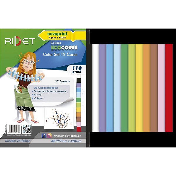 Bloco Educação Artística Color SET A3 12 Cores 110G 24 Folhas