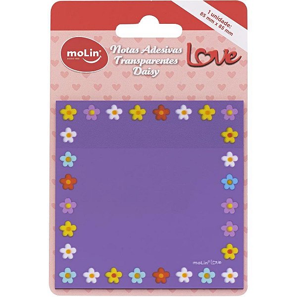 Bloco de Recado Autoadesivo Love Daisy 85X85MM 20 Folhas