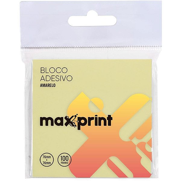 Bloco de Recado Autoadesivo 76X76MM Amarelo - 100 Folhas