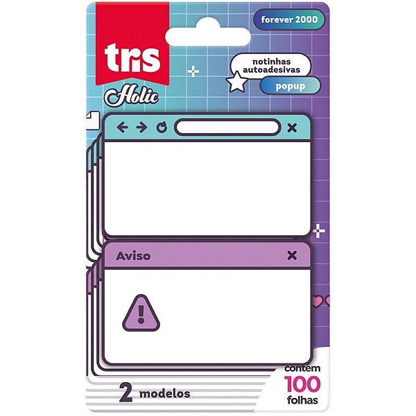 Bloco de Recado Autoadesivo 75X45MM TRIS Holic POP UP 100 Folhas