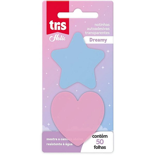 Bloco de Recado Autoadesivo 45X45MM TRIS Dreamy 2MOD.50FL