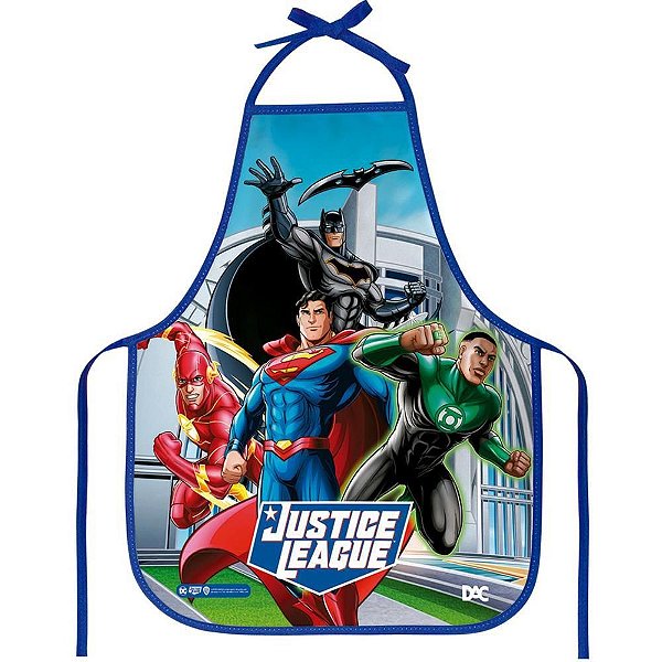 Avental Escolar Decorado Liga da Justiça PVC 390X490MM