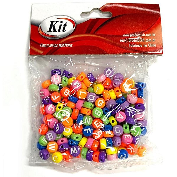 Miçanga Conta Redonda Letras CANDY 25G