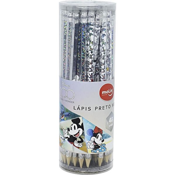 Lápis Preto Sextavado Decorado Disney 100 ANOS POTE-48
