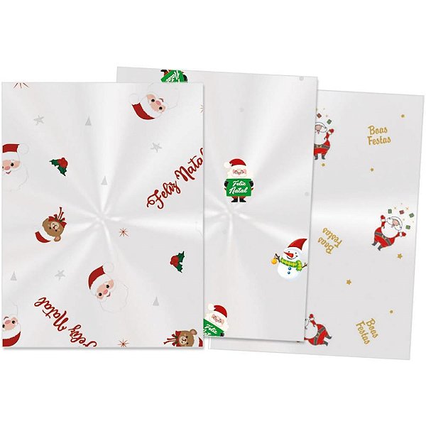 Saco Poli Transparente Decorad Natal 10X14CM Sortido C/50