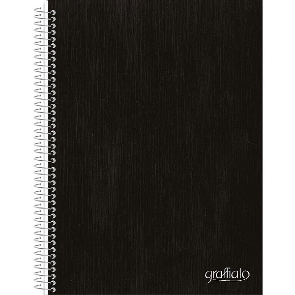 Caderno 01X1 Capa Dura Graffiato Preto 120 Folhas PCT com 04