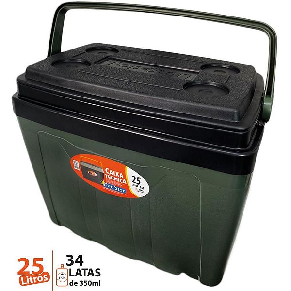 Caixa Térmica 25L com ALÇA Popstar Verde Militar