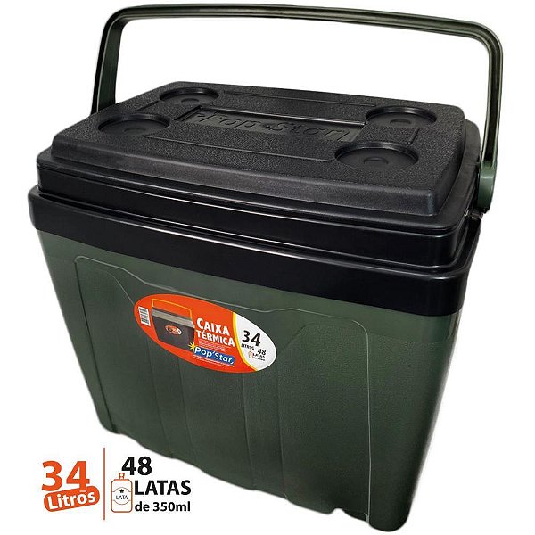 Caixa Térmica 34L com ALÇA Popstar Verde Militar