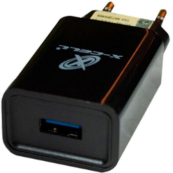 Carregador Celular de Parede Carga Rápida USB 2.4A Preto