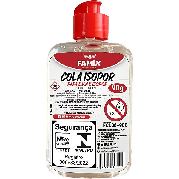 Cola para Isopor e E.V.A. 90G - Pacote com 12