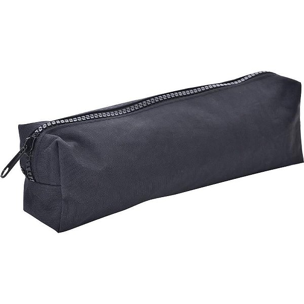 Estojo NYLON ALL BLACK Single 1 Zíper Preto