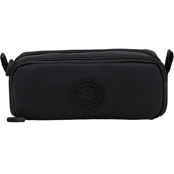 Estojo PVC College Preto Duplo