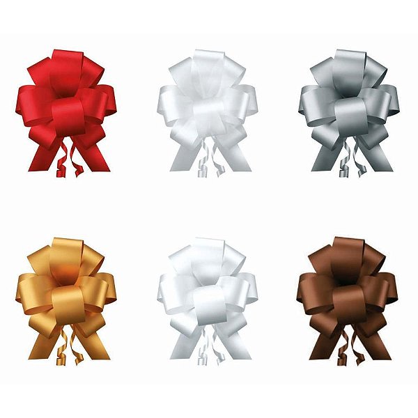 Laço Pronto Liso 20MM X 40CM - Cores Sortidas - Pacote com 100