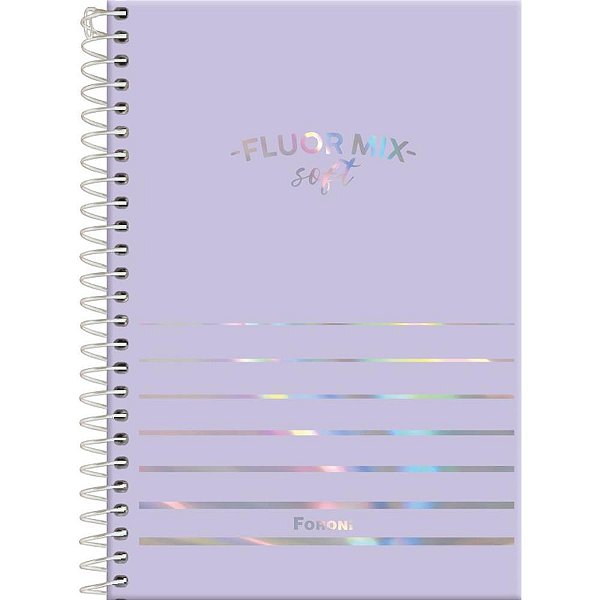 Caderno Espiral 1/4 Capa Dura Fluor MIX SOFT 80 Folhas - Pacote com 05 Unidades
