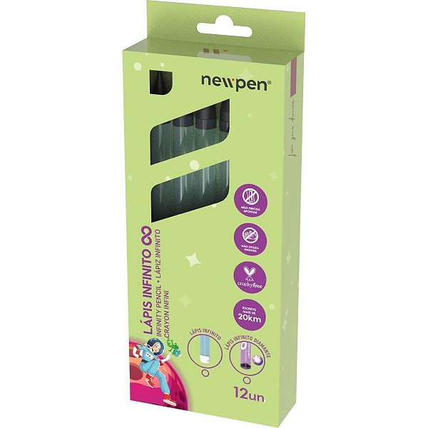 Lápis Preto Redondo Infinito Diamante Color Amarelo - Caixa com 12